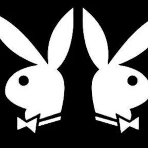 double playboy bunny  vinyl decal sticker black 5"